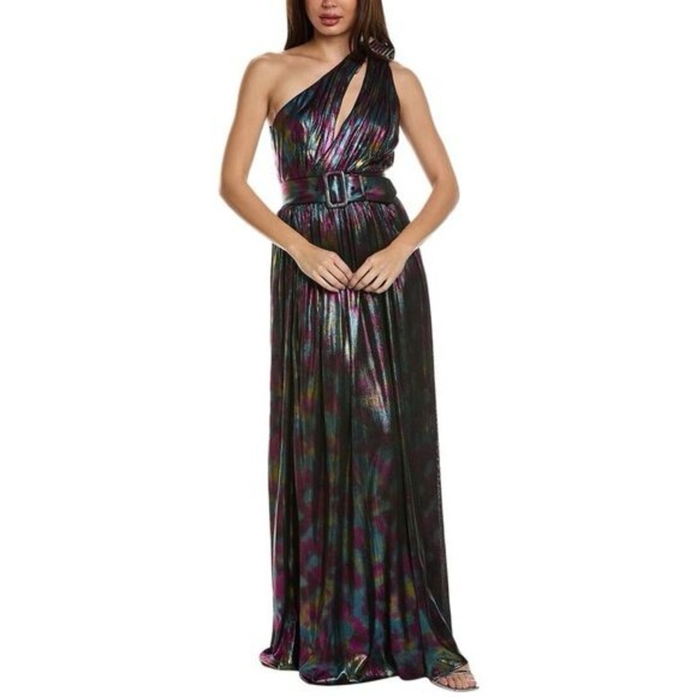Retrofete Iridescent One-Shoulder Dress